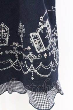 画像4: axes femme POETIQUE / メルヘン刺繍スカート  ネイビーＸ白 T-25-12-25-028-AX-SK-SA-ZT