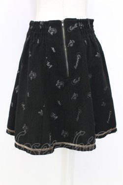 画像2: axes femme / 刺繍&編み上げスカート M ブラック T-25-12-25-029-AX-SK-SA-ZT