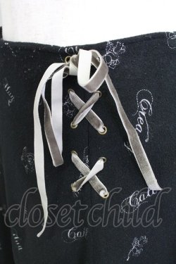 画像3: axes femme / 刺繍&編み上げスカート M ブラック T-25-12-25-029-AX-SK-SA-ZT