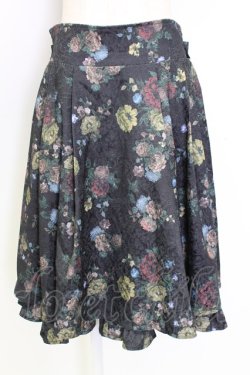 画像1: axes femme kawaii / クラシックブーケ柄スカート  黒 T-25-12-25-030-AX-SK-SA-ZT