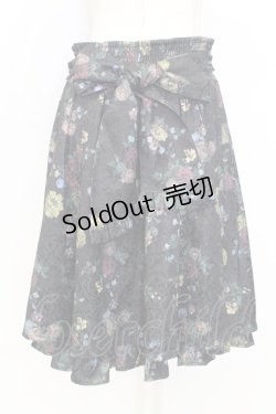 画像2: axes femme Kawaii / クラシックブーケ柄スカート  黒 T-25-12-25-030-AX-SK-SA-ZH