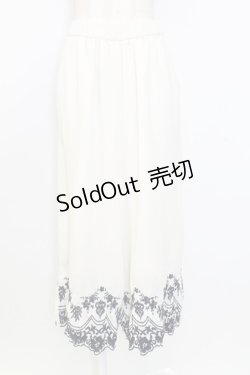 画像1: axes femme / 裾刺繍ワイドパンツ  アイボリー T-25-12-25-032-AX-PA-SA-ZT