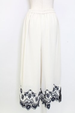 画像2: axes femme / 裾刺繍ワイドパンツ  アイボリー T-25-12-25-032-AX-PA-SA-ZT