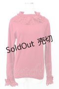 axes femme kawaii / レーシーフリルニットプル M ボルドー T-25-12-25-004-AX-TO-SA-ZT