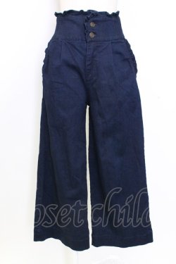 画像1: axes femme / サイドフリルポケットデニムパンツ  青デニム T-25-12-25-035-AX-PA-SA-ZT