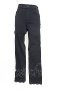 axes femme / 裾レースストレッチパンツ M 黒 T-25-12-25-036-AX-PA-SA-ZT