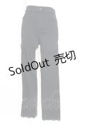 axes femme / 裾レースストレッチパンツ M 黒 T-25-12-25-036-AX-PA-SA-ZT