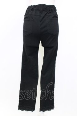 画像2: axes femme / 裾レースストレッチパンツ M 黒 T-25-12-25-036-AX-PA-SA-ZT