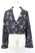 axes femme kawaii / クラシックブーケ柄ジャケット  黒 T-25-12-25-006-AX-JA-SA-ZT