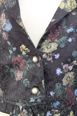 画像3: axes femme kawaii / クラシックブーケ柄ジャケット  黒 T-25-12-25-006-AX-JA-SA-ZT