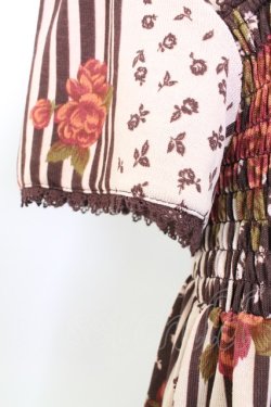 画像3: axes femme / ストライプＸ花プリントチュニック M アカ T-25-12-25-007-AX-OP-SA-ZT