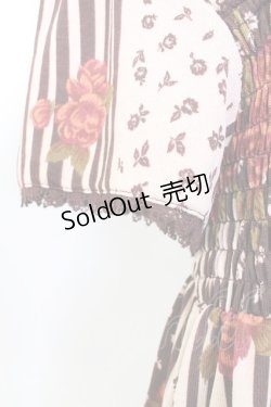 画像3: axes femme / ストライプＸ花プリントチュニック M アカ T-25-12-25-007-AX-OP-SA-ZT414