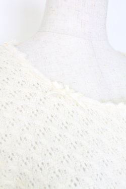 画像4: INGEBORG / お花ボタンニットカーディガン  アイボリー T-25-12-25-001-LO-TO-SA-ZT