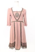 axes femme / カメオレースカットワンピース  ピンクＸグレー T-25-12-25-010-AX-OP-SA-ZT