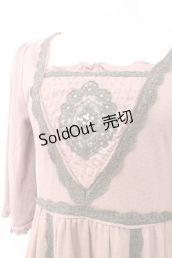 画像3: axes femme / カメオレースカットワンピース  ピンクＸグレー T-25-12-25-010-AX-OP-SA-ZT