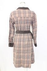 画像2: axes femme / モールチェック柄シャツワンピース M ブラウン T-25-12-25-011-AX-OP-SA-ZT414 (2)