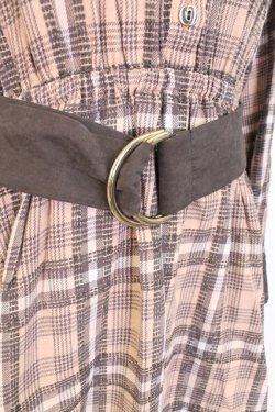 画像4: axes femme / モールチェック柄シャツワンピース M ブラウン T-25-12-25-011-AX-OP-SA-ZT
