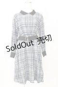 axes femme / モールチェック柄シャツワンピース M ネイビー T-25-12-25-014-AX-OP-SA-ZT