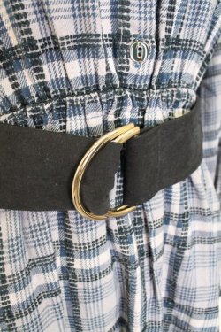 画像4: axes femme / モールチェック柄シャツワンピース M ネイビー T-25-12-25-014-AX-OP-SA-ZT