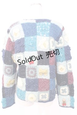 画像2: PINK HOUSE / パッチワークニットカーディガン  青 T-25-12-25-002-LO-TO-SA-ZT