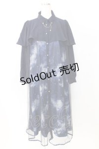 axes femme / テレスコーププリントケープ風ワンピース M ネイビー T-25-12-25-015-AX-OP-SA-ZT