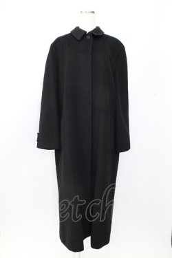 画像1: INGEBORG / 裏地ドットロングコート  黒 T-25-12-25-016-LO-CO-SA-ZT
