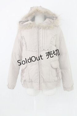 画像1: axes femme / ファー付きダウン M ピンク T-25-12-26-033-AX-CO-SA-ZT