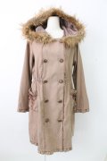 axes femme / ファーフードダブルボタンモッズコート M ブラウン T-25-12-26-035-AX-CO-SA-ZT