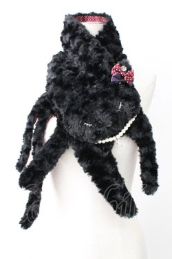 画像1: axes femme / プーちゃんマフラー  ブラック T-25-12-26-036-AX-ZA-SA-ZT