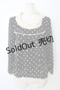 axes femme / ドット柄胸元切替プルオーバー M ブラック T-25-12-26-005-AX-TO-SA-ZT
