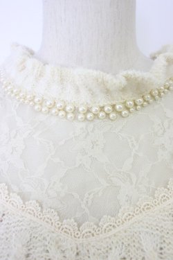 画像3: axes femme / 襟元パール編み上げニットワンピース M キナリ T-25-12-26-006-AX-OP-SA-ZT