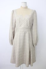 画像1: axes femme POETIQUE / リブカットレイヤード風ワンピース M ベージュ T-25-12-26-009-AX-TO-SA-ZH (1)