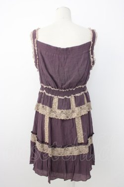 画像2: axes femme / レース配色ワンピース  パープルＸアイボリー T-25-12-26-010-AX-OP-SA-ZT