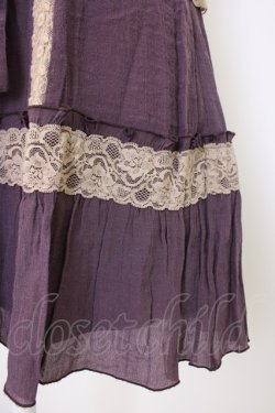 画像4: axes femme / レース配色ワンピース  パープルＸアイボリー T-25-12-26-010-AX-OP-SA-ZT