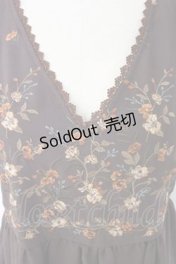 画像3: axes femme / 刺繍入りワンピース M ブラウン T-25-12-26-012-AX-OP-SA-ZT523