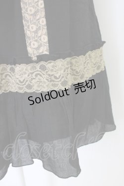 画像4: axes femme / レース配色ワンピース  黒Ｘブラウン T-25-12-26-014-AX-OP-SA-ZT