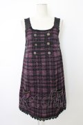axes femme / ナポレオンチェックジャンパースカート  ピンクＸ黒 T-25-12-26-016-AX-OP-SA-ZT