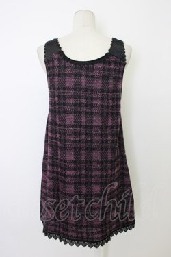 画像2: axes femme / ナポレオンチェックジャンパースカート  ピンクＸ黒 T-25-12-26-016-AX-OP-SA-ZT