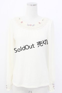 画像1: axes femme / 袖プチバラ使いトップス  アイボリー T-25-12-27-001-AX-TO-SA-ZT506