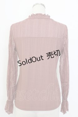 画像2: axes femme / レース切替長袖インナー  ピンク T-25-12-27-004-AX-TO-SA-ZT506