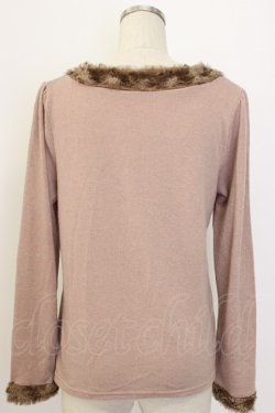 画像2: axes femme / サイド編み下げニットトップス  ピンクＸブラウン T-25-12-27-005-AX-TO-SA-ZT