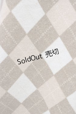 画像4: axes femme / アーガイルニットトップス  アイボリーＸベージュ T-25-12-27-002-AX-TO-SA-ZT506