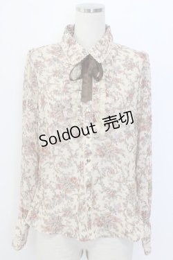 画像1: axes femme / ミュルーズ染色美術館コラボブラウス  ブラウン T-25-12-27-003-AX-BL-SA-ZT506