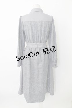 画像2: axes femme / バイカラーシャツワンピース  ネイビー T-25-12-28-003-AX-OP-SA-ZT