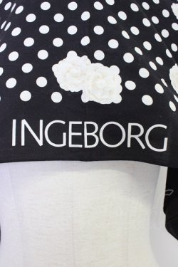 画像4: INGEBORG / カメリアドット柄大判スカーフ  ブラック T-25-12-28-023-LO-ZA-SA-ZT