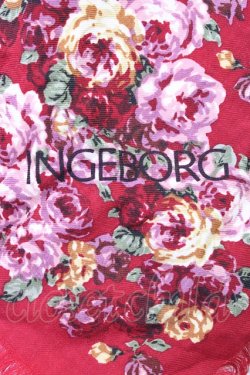画像3: INGEBORG / 花&チェック大判スカーフ  レッド T-25-12-28-025-LO-ZA-SA-ZT