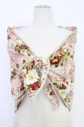 INGEBORG / 花&チェック大判スカーフ  ピンク T-25-12-28-027-LO-ZA-SA-ZT