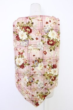 画像2: INGEBORG / 花&チェック大判スカーフ  ピンク T-25-12-28-027-LO-ZA-SA-ZT