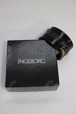 画像4: INGEBORG / ロゴ&金属チャーム付きクリアバングル  ブラック T-25-12-28-028-LO-ZA-SA-ZT