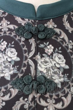 画像3: axes femme / チャイナ×オーナメント柄ワンピース  ブルーグリーン T-25-12-28-005-AX-OP-SA-ZT